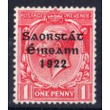 1922-23 1d scarlet, Harrison overprint,