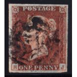 1841 1d deep red-brown, (black) plate 11