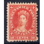 1860-63 10c red Mint, fine. SG 17 Cat £6