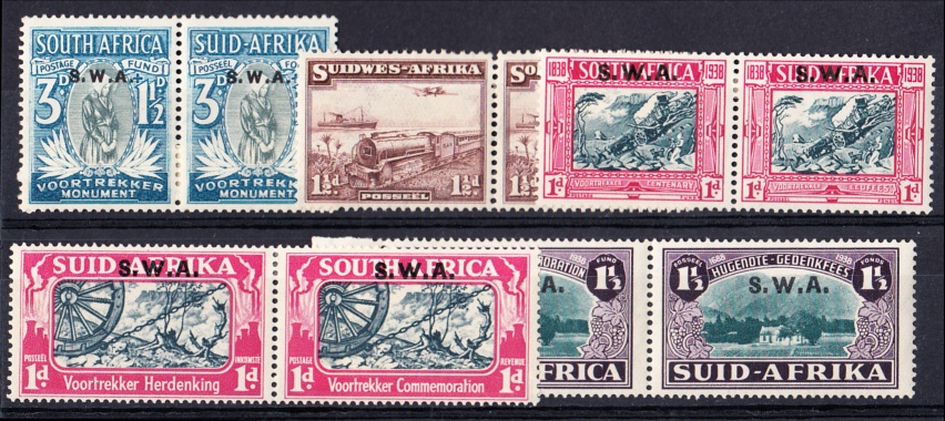 1935-41 Mint pairs SG 95, 96, 106, 109 &
