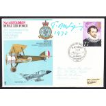 Tom Sopwith: Autographed on 1973 RAF cov