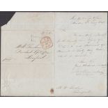 1840 (May 6th) Stampless envelope with b