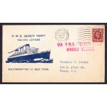 1936 Queen Mary Maiden Voyage blue ship