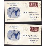 1937 Coronation illustrated FDCs with Manchester wavy line cancels x 12 covers. Printed addresses,