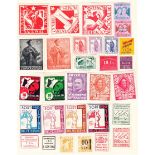 Collection of Revolution & War Charity stamps, mainly mint, on album pages, many scarce (approx