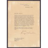 Dwight Eisenhower: 1954 typed letter signed by Dwight Eisenhower, fair condition. With R & R Cert.