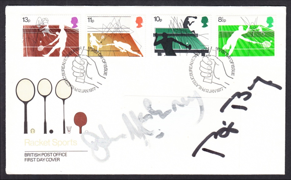 Tennis: 1977 Racket Sports FDC signed by John McEnroe & Bjorn Borg, also John McEnroe autographed