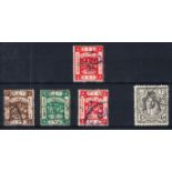 1922-23 overprints on Palestine, SG 40 o.g. & 98A, 99A (some staining on reverse), 101A used, also