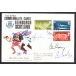 1970 Commonwealth Games FDC signed by Roger Bannister, Chris Chataway & Chris Brasher (4 minute