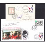 Football: 1966 England Winners FDC signed by Martin Peters, Nobby Stiles & George Cohen, also 1966