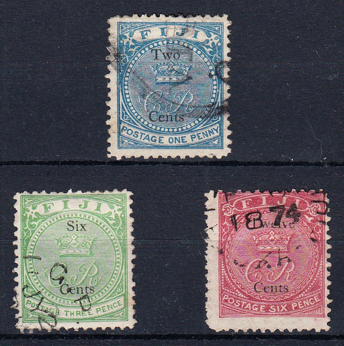 1872 surcharged set good to fine used. SG 13-15 Cat £225 (3)