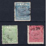 1872 surcharged set good to fine used. SG 13-15 Cat £225 (3)