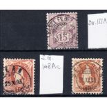 1882-1907 F/U selection identified as SG 133a, 148Ac & 224. (2010) Cat £194 (3)