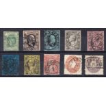 Saxony: Good to fine used selection comprising 1851 July thin paper 3pf, 1851 Aug 1ngr, 2ngr,