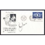 Roger Moore: Autographed on USA 1952 Human Rights FDC. Unaddressed, fine. Cat £150