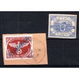Military Fieldpost Stamps: 1942 (-) brown overprinted "INSELPOST" with overprint doubled used on