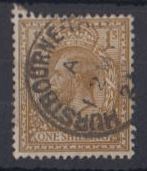 1912-24 1/- deep bronze-brown used with Hurstbourne cds, fine.