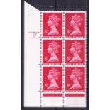 8p FCP/DEX Cyl. 7 Phos 20 No Dot cylinder block of 6. U/M, fine.