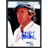 Motor Racing: Jackie Stewart autographed on 7" x 5" colour photo.