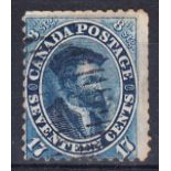 1859 17c deep blue used, perfs trimmed on two sides.