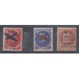 1944-45 overprints, two with aircraft designs & the other with "R.F.Front National". U/M, fine.