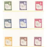 Falkland Dependencies 1948 Thin maps set M, GB 1937 low values set M, Guernsey 1969 set U/M,