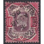 1906 10d purple & carmine chalk surfaced paper (SG M43) stamp only with Westbourne Park cds dated