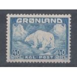 1938 Polar Bear 40 ore blue Mint, fine.