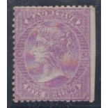 1863-72 5/- bright mauve, wmk inverted, Mint, straight edge at right, slightly trimmed top & bottom.