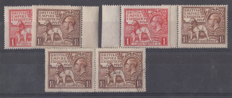 1924 Wembley sets U/M (2) & 1½d F/U pair. - Image 2 of 2