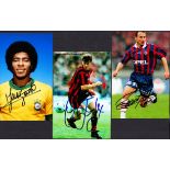 Football & Rugby: Eleven 15 x 10 cm colour photos signed by ex Football Internationals or Springbok
