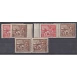 1924 Wembley sets U/M (2) & 1½d F/U pair.