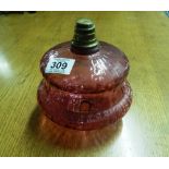 cranberry glass part oil lamp