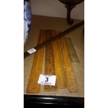 VINTAGE RULERS AND METAL YARD STICK