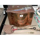 COPPER COAL BOX + OTHER ITEMS