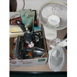 BOX OF ELECTRICAL ITEMS INC. FANS