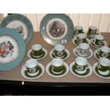 12 DECORATIVE CUPS & SAUCERS + 3 COLLECTORS PLATES