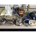 mixed items of metal and china