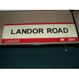 LANDOR ROAD SW6 STREET SIGN