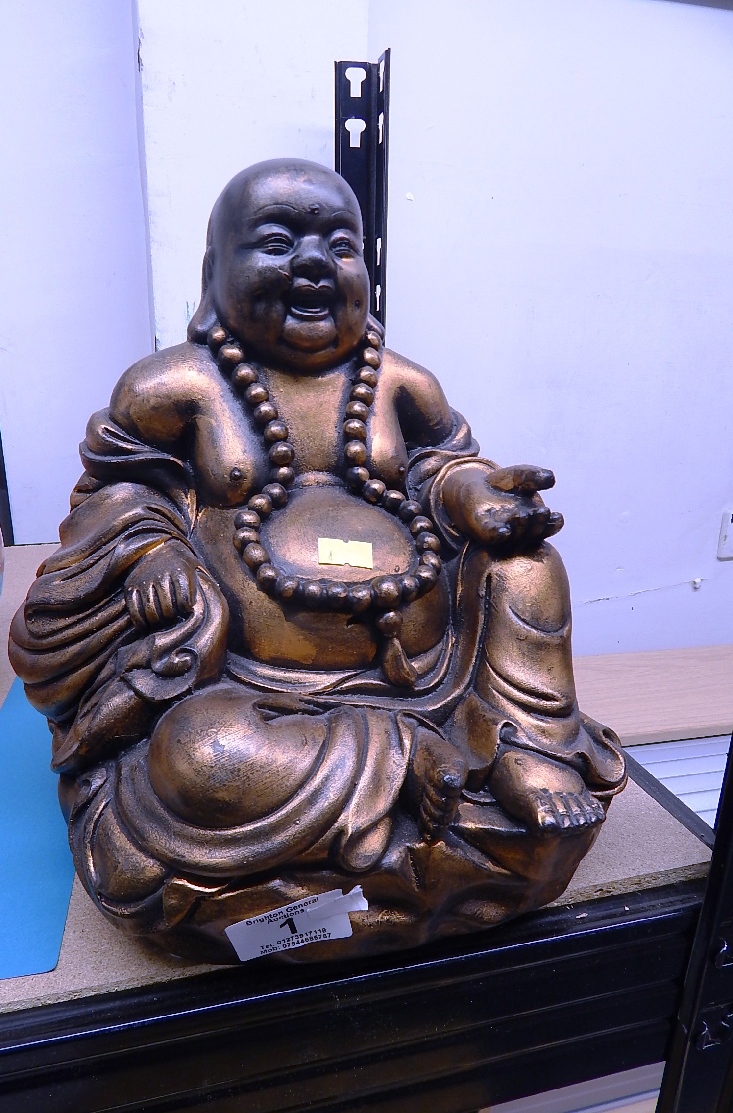 BRONZED COLOURED CHINA BUDDHA