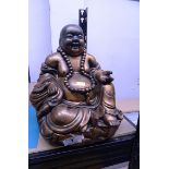 BRONZED COLOURED CHINA BUDDHA