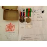 2 WW2  MEDALS DEFENCE AND WAR 1939-45 WITH PAPERWORK