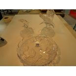3 PIECES OF GLASS, EAGLE + DISHES