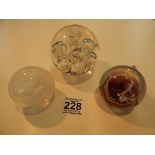 3 LANGHAM PAPERWEIGHTS