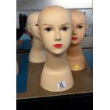 3 FEMALE MODEL HEADS