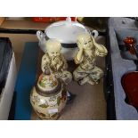 PAIR OF ORIENTAL FIGURE, ROYAL DOULTON TUREEN  OTHERS
