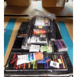 QUANTITY OF PAINTS, PASTELS, BRUSHES & ART BOOK