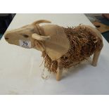CARVED WOODEN BUFFALO