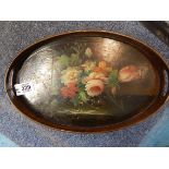 OVAL HAND PAINTED TRAY