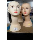 3 FEMALE MODEL HEADS